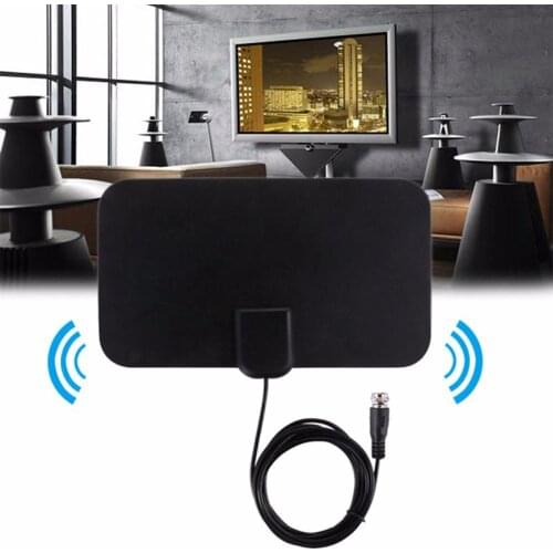 1080P 25DB High Gain HD TV DTV Box Digital TV Antenna EU Plug 50 Miles Booster Active Indoor Aerial HD Flat Design Mini Antennas