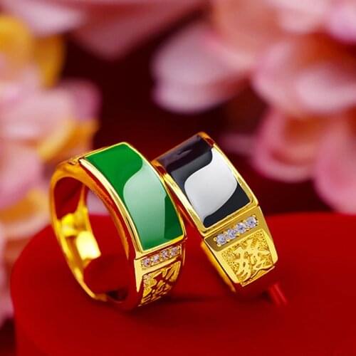 Boss Ring Yellow Gold Filled Cool Men Ring Band Size Adjust Classic Jewelry Gift