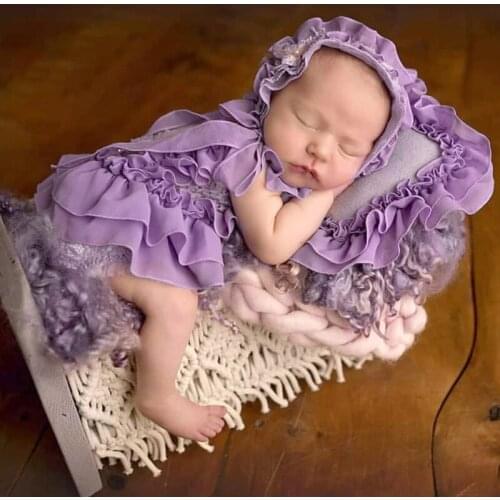 5Pcs Baby Lace Dress+Hat+Pillow+Shorts+Shoes Set Infants Photo Shooting Costume Outfits Newborn Photography Props