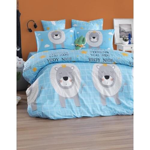 Bedding Set %100 Cotton With Pillowcase Duvet Cover Sets Linen Sheet Cyan Double Queen Size Quilt Covers Bedclothes Modern Cute