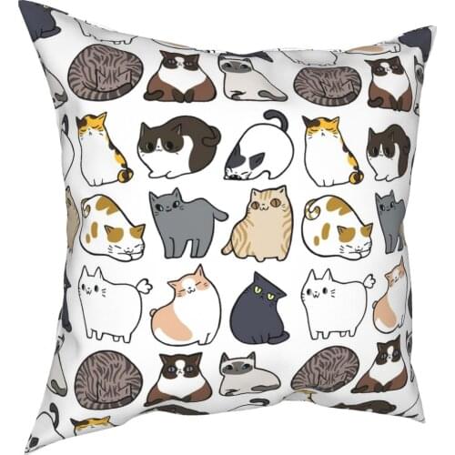 Cats Cats Cats Pillow Case Home Decor Animal Cat Cushion Cover Throw Pillow for Sofa Polyester Double-sided Printing Creative