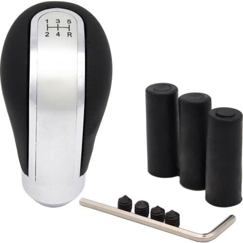 Aluminum Alloy Leather Racing 5 Speed Manual Shifter Lever Gear Shift Knob Cover Stitch For Ford Mazda Honda Acura Toyota Nissan