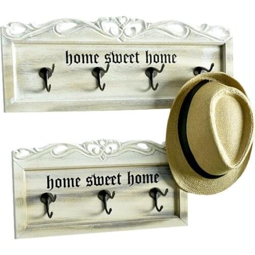 Hook Hangers Coat Rack Wall Mounted Shelf Hanging Shelf With Metal Hooks For Bathroom Living Room