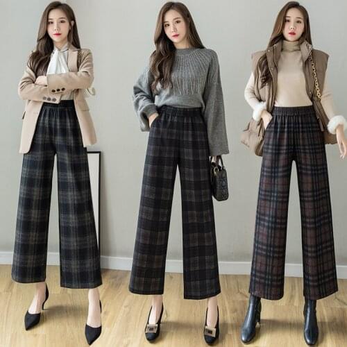 LFFMHMT Women's Plaid Trousers