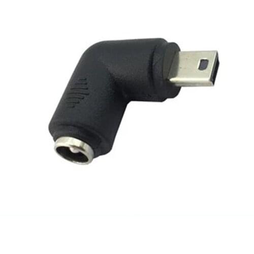 Mini USB 5Pin Male to DC Power Jack 5.5 2.1mm Charge charging charger Adapter Right Angled 90 Degree Type & Straight