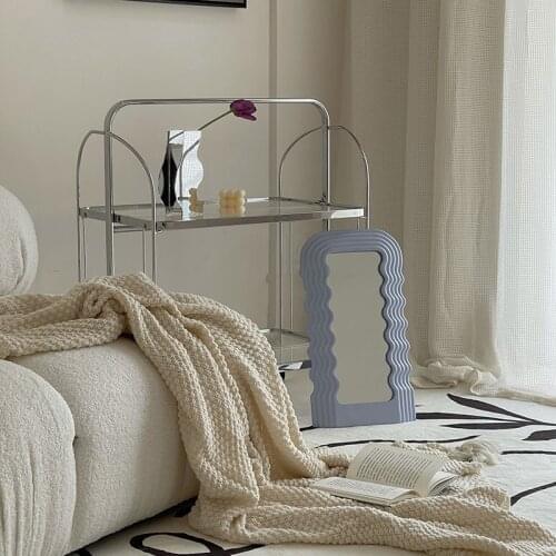 Tabletop Makeup Mirror Wave Solid Color Desktop Mirror For Home Decoration Wall Decor Mirrors Decorative Mirrors For Room