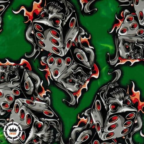 Newest!! ! WDF9064 Width 50cm 10 Square meters flame dice car pattern water transfer printing film