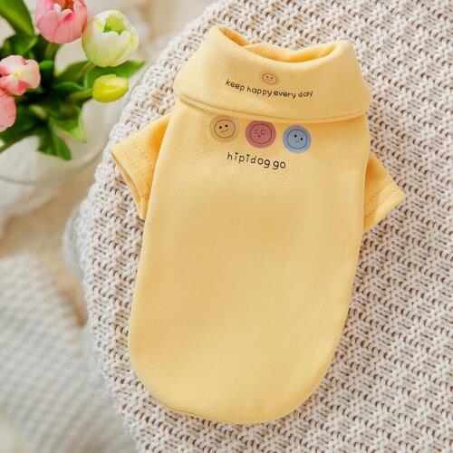 Spring Autumn Solid Color Dog Pullover Pet Shirt Clothes Suit For Chihuahua York Teddy Puppy Costume T-Shirt For Small Dogs Cats