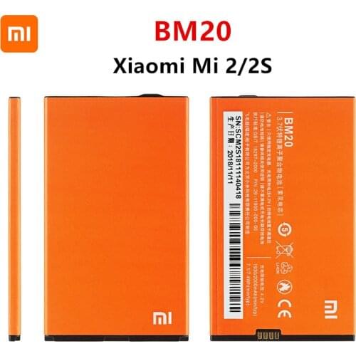 Xiao mi 100% Orginal BM20 2000mAh Battery For Xiaomi Mi 2 Mi2S Mi2 M2 BM20 High Quality Phone Replacement Batteries