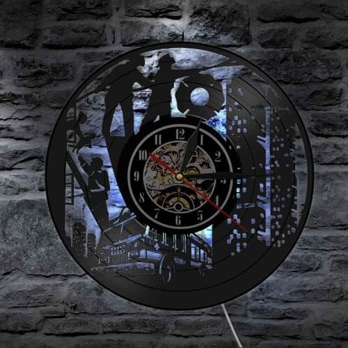 Fire Station Fire Department Wall Clock First Responder Emergency Firefighter Vinyl Record Wall Clock Fireman Room Decor Gift