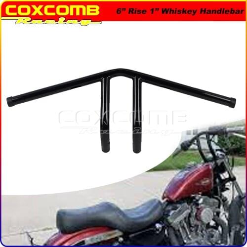 Black Whisky 1" Handlebar for Harley Touring Cafe Racer Bobber 25mm Steering Wheel Control Bar for Honda Kawasaki Yamaha Suzuki