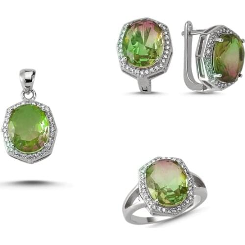 Silver 925 Sterling Zircon Cubic Zirconia Set