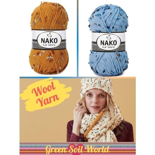Wool Knitted Yarn - 6 Color Options - 100 Meters(100gr) - Knitting Yarn Ball - Nako Snowflake - Cotton - Polyamide - Polyester - Sweaters - Cardigans - Shawl - Berets - Scarf - Beanie -DIY