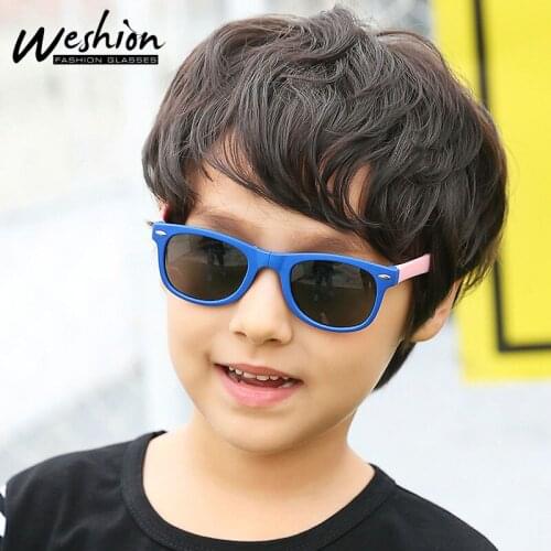 Sunglasses Kids Polarized Square Children Sun Glasses TR90 Flexible Frame Shades For Boys Girls With Case Anti Glare Filter 3-13