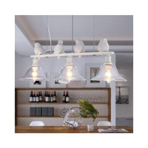 Modern Home Decoration 3 Head Bird Light Dining Room Pendant Light Glass Iron Light Bar Light Free Shipping