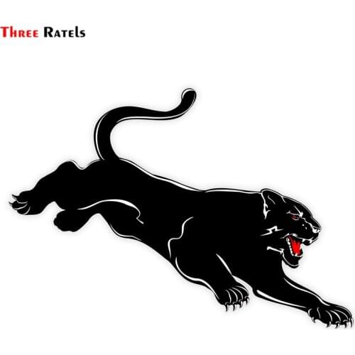 Three Ratels LCS462# 15x10.5cm Black Leopard car stickers funny car stickers styling removable decal