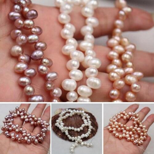 High Quality 5-6mm Natural Freshwater Pearl Beads Baroque Pearl Loose Beads For DIY Necklace Bracelet Jewelry Making Stand 36cm