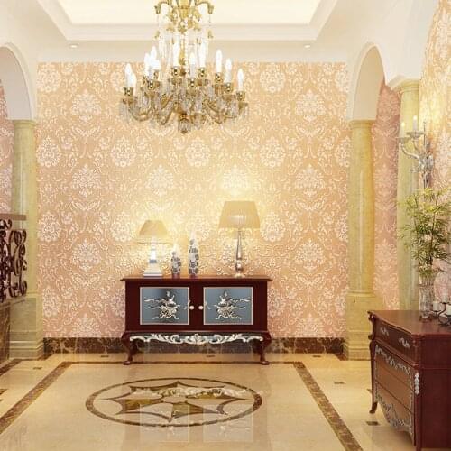 Up Grade European Modern Damask Wallpaper 3D Non Woven Bedroom Living Room Embossed Floral Home Decor Wall Paper Rolls
