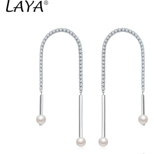 925 Sterling Silver Fashion High Quality Zircon Natural Fresh Water Pearl Earrings For Womens Wedding Classic Luxury Jewelry