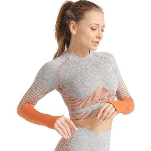 Women Yoga Set Running Seamless Gym Top Sport Shirt Sportswear Fitness Legging Workout Yoga T-shirt