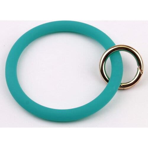 ZWPON Big O Silicone Loop Wrist Key Ring Keychain with Gold O Clasp Round Key Wrist Strap Accessories Wholesale
