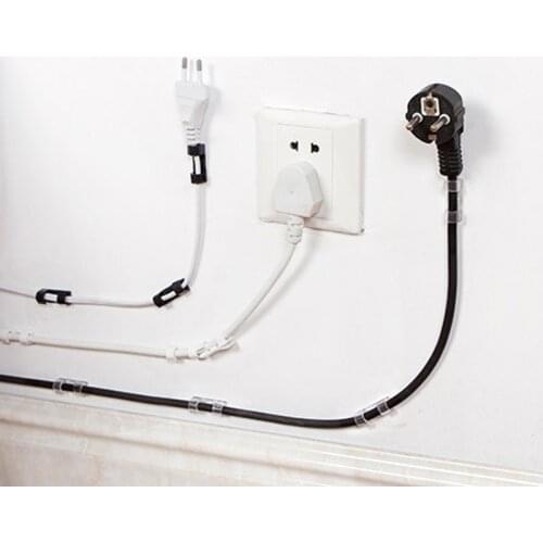 20PCS Cable Organizer Clips Cable Management Desktop & Workstation Wire Manager Cord Holder USB Charging Data Line Bobbin Winder