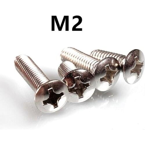 200PCS M2x5/6/8mm GB820 DIN966 Countersunk raised head screws with cross recess half countersunk half-Phillip flat screw