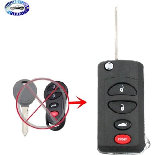 3+1/4 Buttons Flip Remote Key Case Folding Car Key Shell Housing For Chrysler Sebring 300M Concorde for Dodge for Jeep