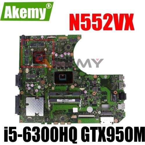 Akemy NEW Laptop motherboard For Asus N552VX N552VW N552V Test original mainboard i5-6300HQ GTX950M V4G GPU