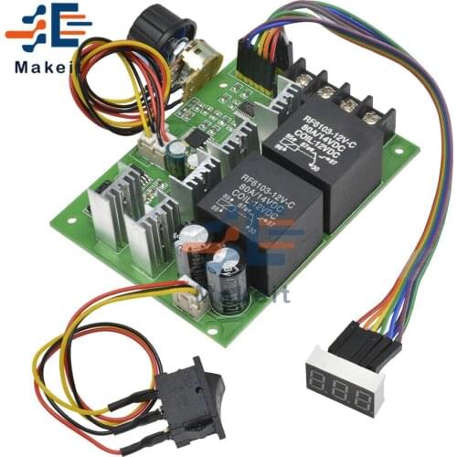DC 10-50V 40A PWM Speed Controller DC Motor Governor LED Digital Display Adjustable Switch Drive Board Module 12V 24V 36V 48V