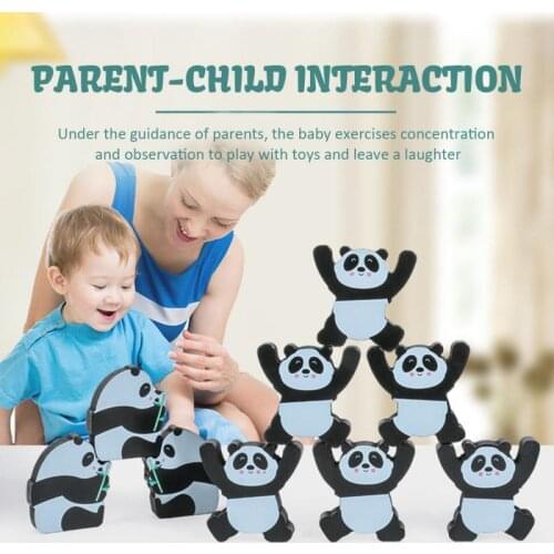Childrens Montessori Wooden Panda Balance Game Funny Cartoon Building Blocks Early Education Stack Balancing Toys For Baby Kids