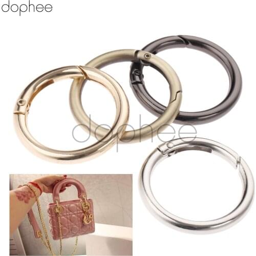 Dophee 5pcs 32mm Spring O Rings 4 Colors Openable Keyring Leather Bag Belt Strap Dog Chain Buckles Snap Clasp DIY Accessories