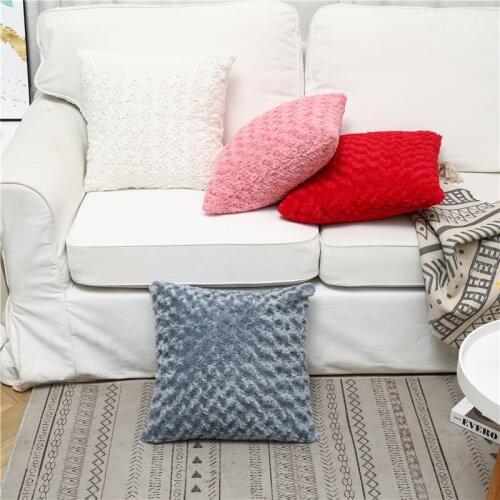 Rose velvet double-sided plush Pillow Cover Home Decorative Sofa car bed Throw Pillows Cushion Cover Polyester Pillow case