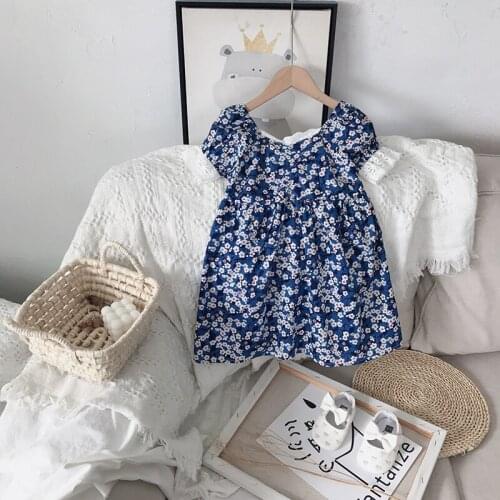 Keelorn Girls Elegant Dresses 2021 New Summer Kids Floral Party Costumes Korean Fashion Lace Sleeve Children Clothing
