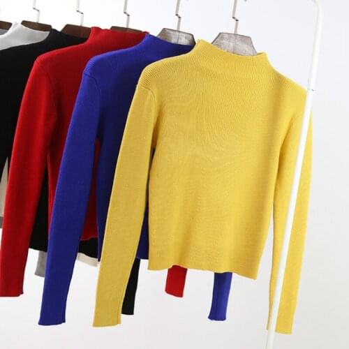 European and American New Autumn Short Striped Long-sleeved Base Sweater Fashion Trend Slim All-match Womens Pullover Top