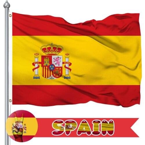 Spanish Flag 400D Polyester, Spain National Flag, Vivid Colors, UV Resistant and Waterproof, World Flags Ideal for Party Decorat