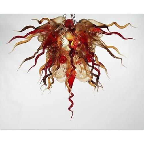 Artistic Red and brown Blown glass Chandeliers LED Bulbs Art Indoor Home Decoration