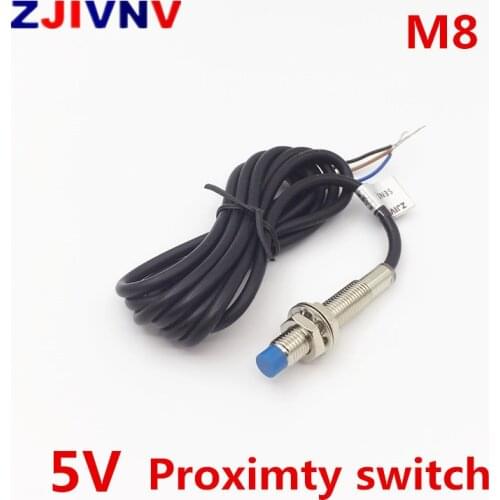M8 2mm sensing DC 5V NPN PNP NO NC LJ8A3-2-Z/AX-5V cylinder inductive proximity sensor switch work voltage 5VDC special for MCU
