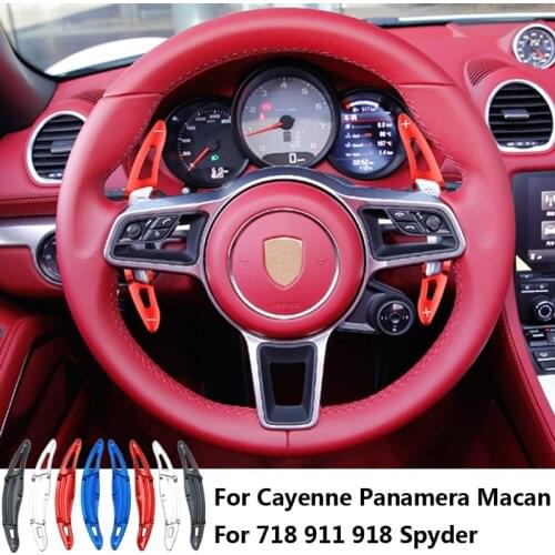 For Porsche Panamera Macan Cayenne 718 911 918 Spyder Wheel Steering Gear Shift Paddle Extension Shifter Car Styling