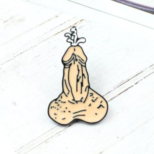 Evil Human Organs Creative Brooch Male Reproductive Organs Symbol Enamel Pin Denim Vest Badge Funny Gifts For Friends