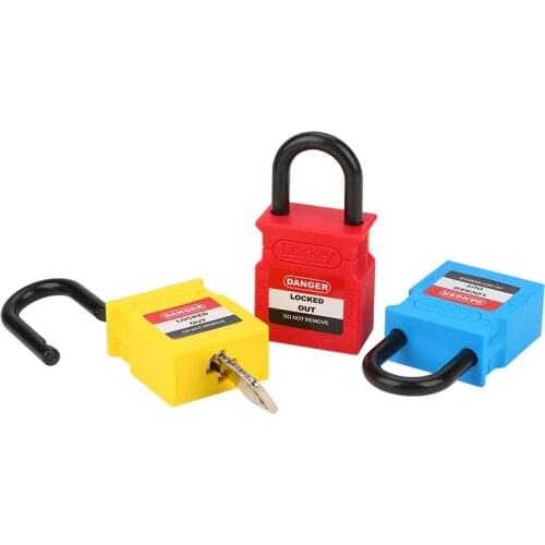 Lockey Overflow 5pcs 25mm Nylon Shackle Safety Padlock Lockout Loto Locks Tagout with key