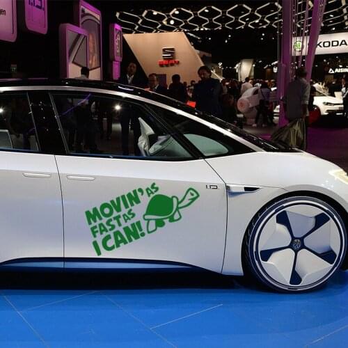 EmpireYing 2 Sizes 8 Colors Funny Slogan Novelty Creative Cartoon Moving As Fastas I Can Crawling Hand-lettering Art Car Sticker