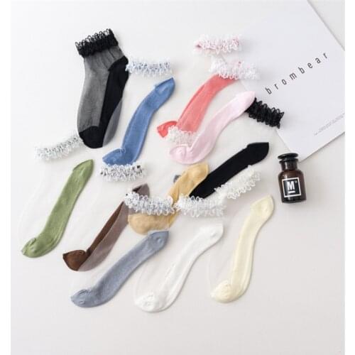 Transparent Breathable Thin Lace Socks For Girl Summer Comfortable Ankle Short Socks Women New Fashion Korea Japanese Sock