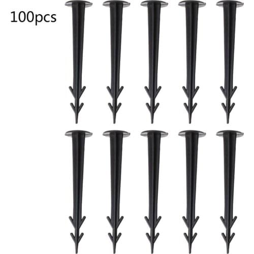 100Pcs Plastic Garden Cover Cloth Securing Stakes Spikes Lawn Pins Pegs Sod Staples Anchoring Fixing Landscape