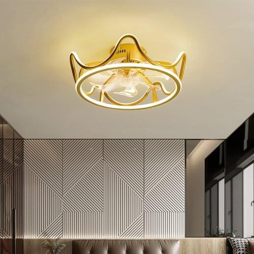 Simple and light luxury bedroom ceiling fan light personality creative ceiling fan light restaurant household chandelier