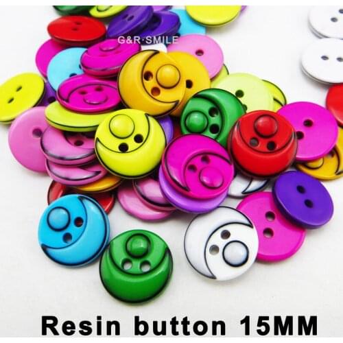 100PCS Mixed Moon Buttons 15mm Decoration 2 Hole Coat Sewing Clothes Accessory shirt button Garment R-344G