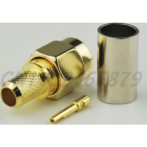 RF electrical Coaxial Connector RP-SMA Crimp Plug(female pin) Connector for RG59,LMR200 Cable