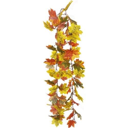 Lifelike Artificial Garland Decor Accessories Maple Leave Faux Leaves Garland Artificial Vine For Halloween Photography Props