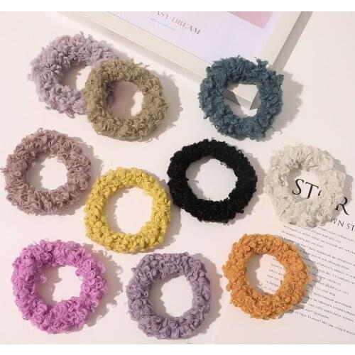 New Pattern Cute Plush Scrunchie Pack Hair Ties Women Girl Fur Hair Rope Elastic Rubber Bands Sets Hair Accessories