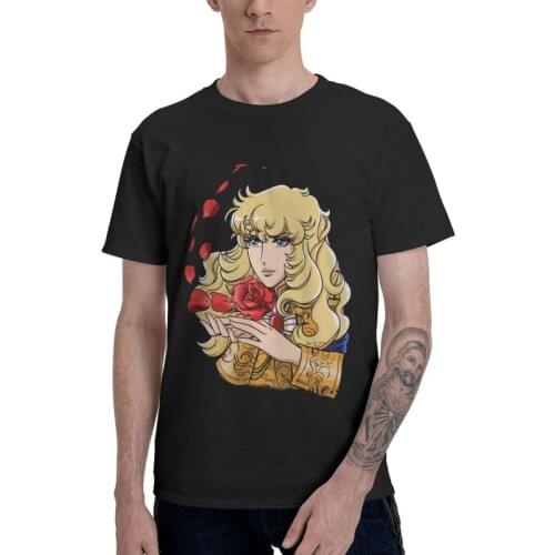 The Rose Of Versailles Oscar T-Shirts Men Fashion T Shirt Short Sleeve Anime Manga Lady Oscar Tshirt 100% Cotton Tee Top Clothes